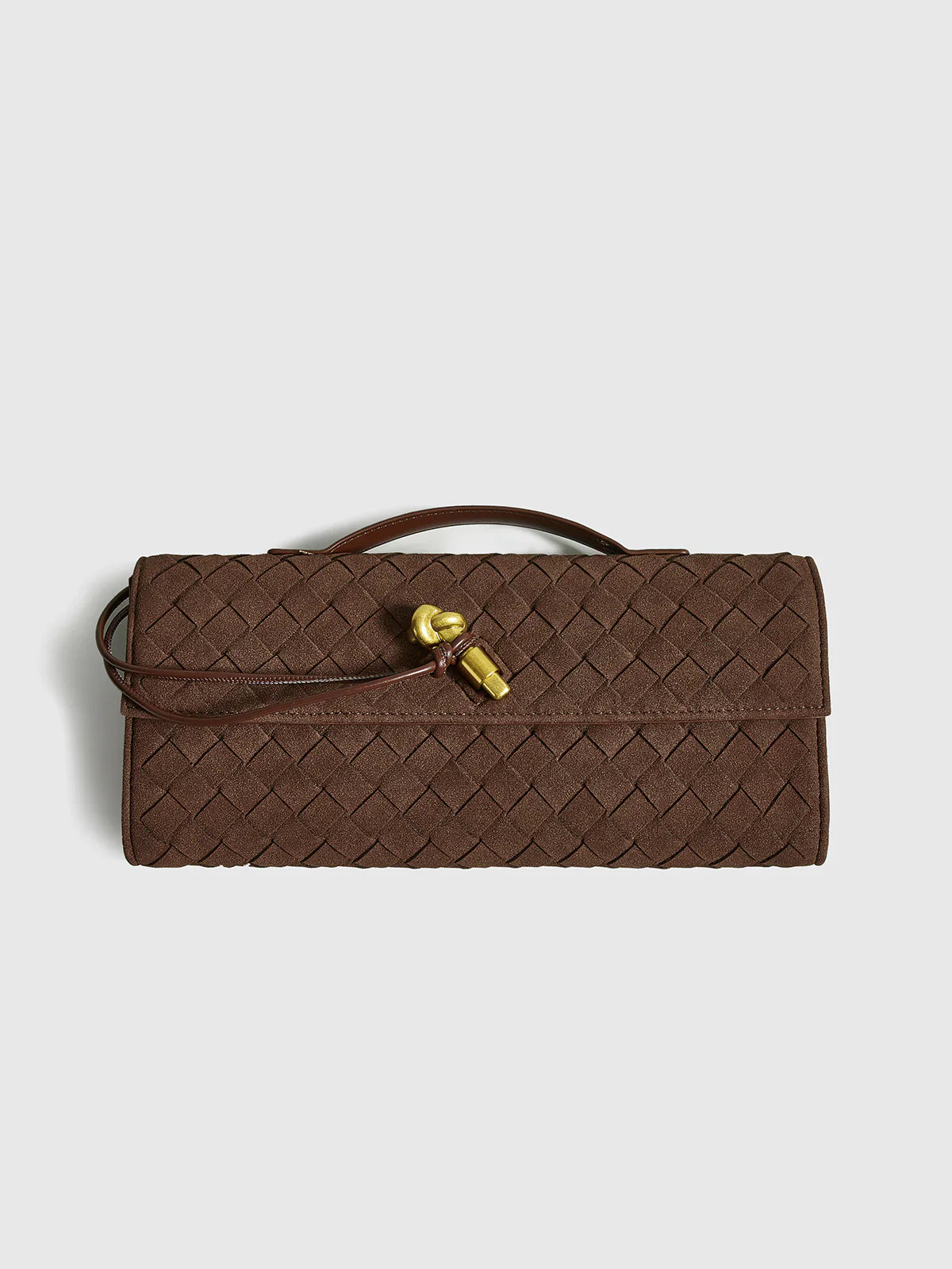 Tanyah | Elegant Brown Woven Clutch
