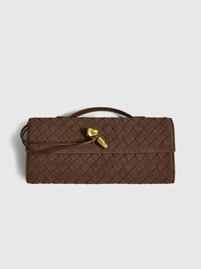 Tanyah | Elegant Brown Woven Clutch