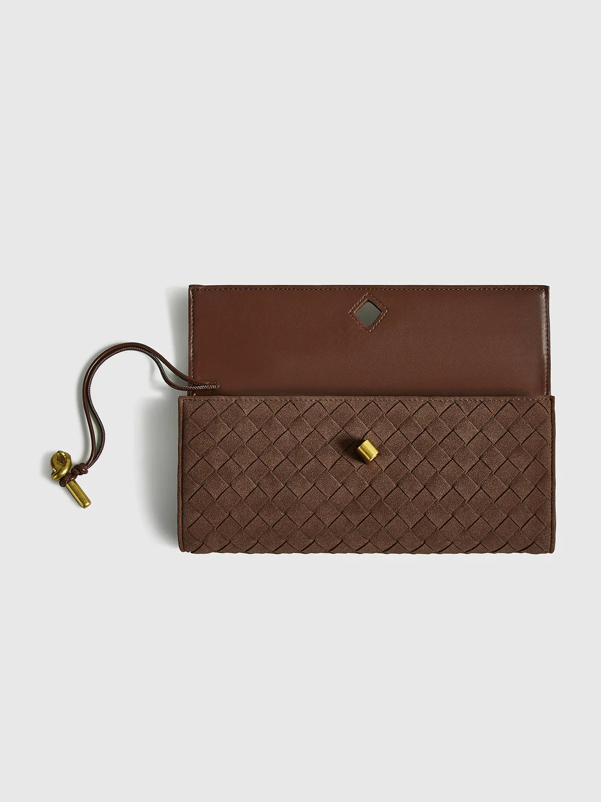 Tanyah | Elegant Brown Woven Clutch