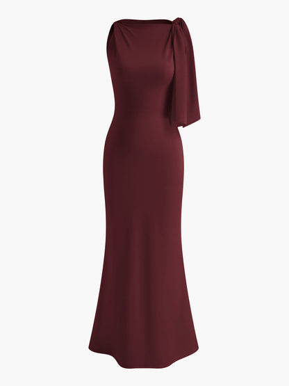 Farrah | Satijnen Avondjurk met Elegant Lente-Detail