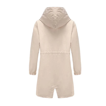 Waterdichte Dames Tussenjas met Capuchon en Knoopsluiting