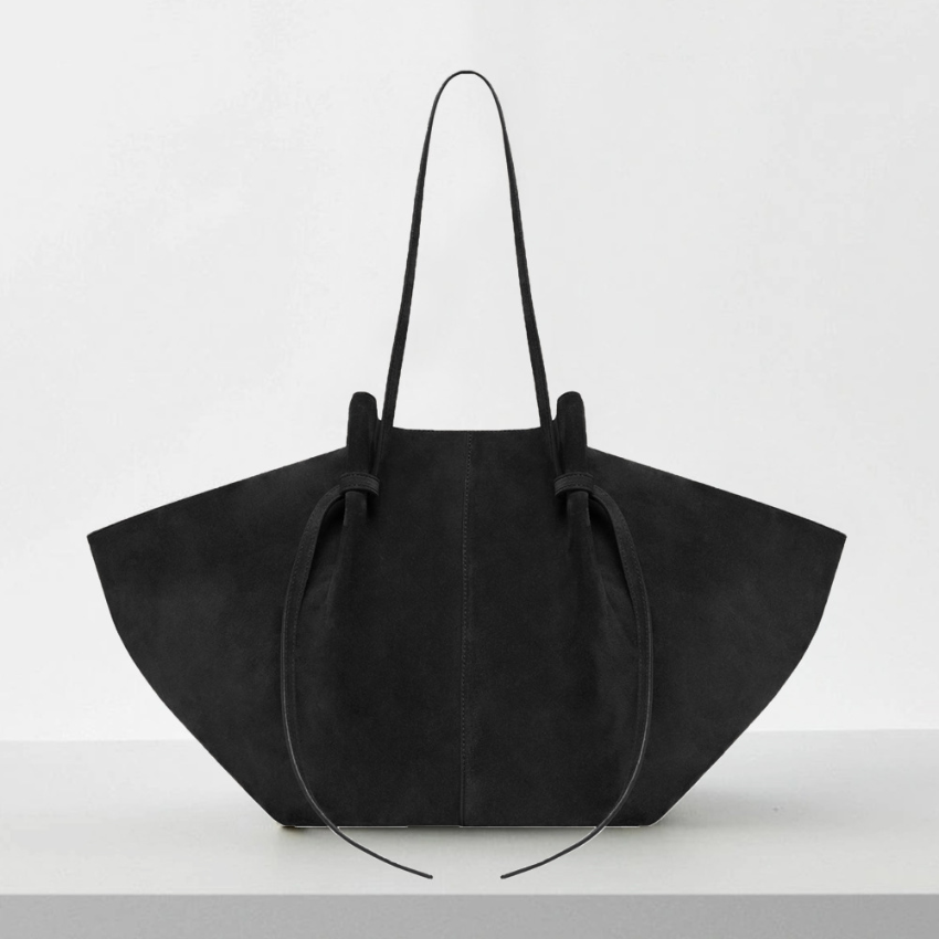 Sac à épaule chic grand pour femmes en daim marron