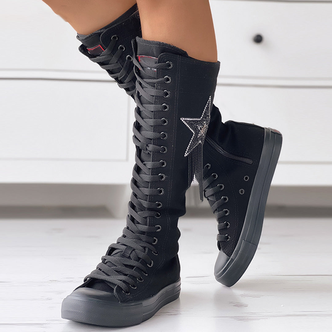 Lore | Leren Kniehoge Sneakers