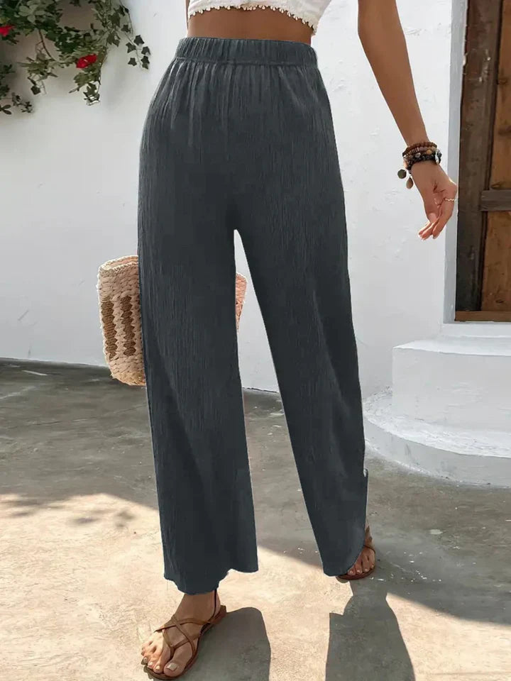 Bianka | Luchtige Palazzo Broek met Hoge Taille