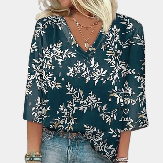 Mikayla | Floral V-Neck Blouse