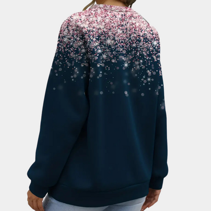 Feestelijke Dames Top met Lange Mouwen en Glitterprint