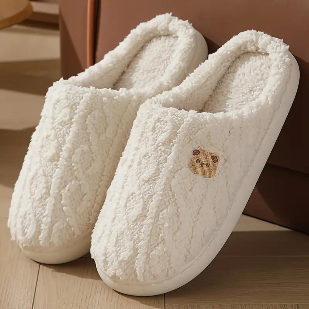Cheryl | Warme Pluche Pantoffels met Teddy-Design