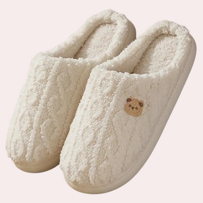 Cheryl | Warme Pluche Pantoffels met Teddy-Design