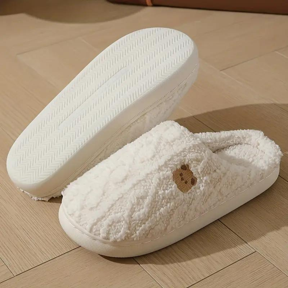 Cheryl | Warme Pluche Pantoffels met Teddy-Design