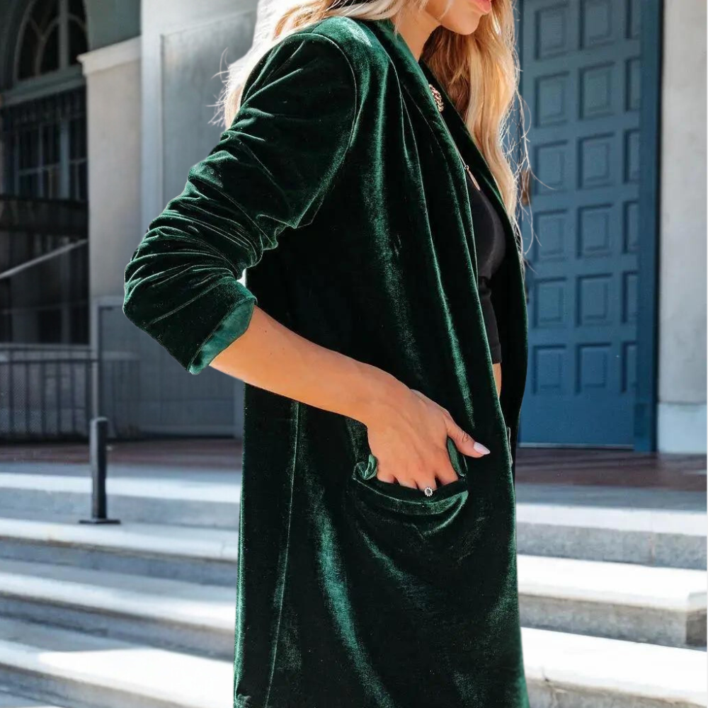 Comfortabele Dames Vest met Lange Mouwen en Zakken