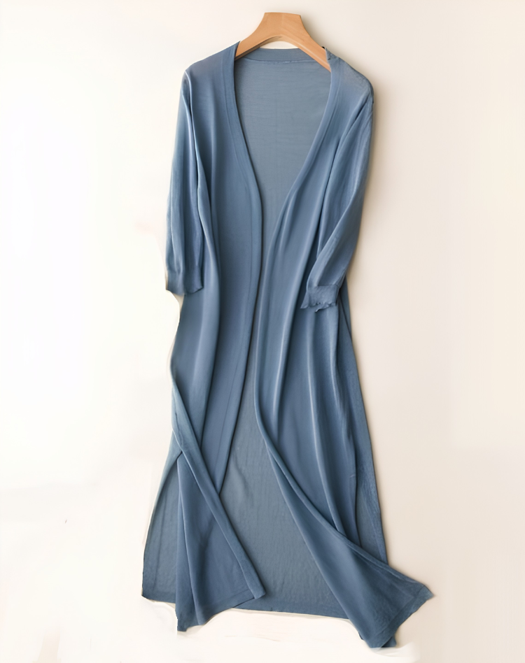 Lange Zachte Dames Cardigan met Open Voorkant