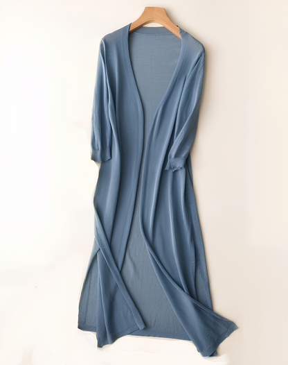 Lange Zachte Dames Cardigan met Open Voorkant