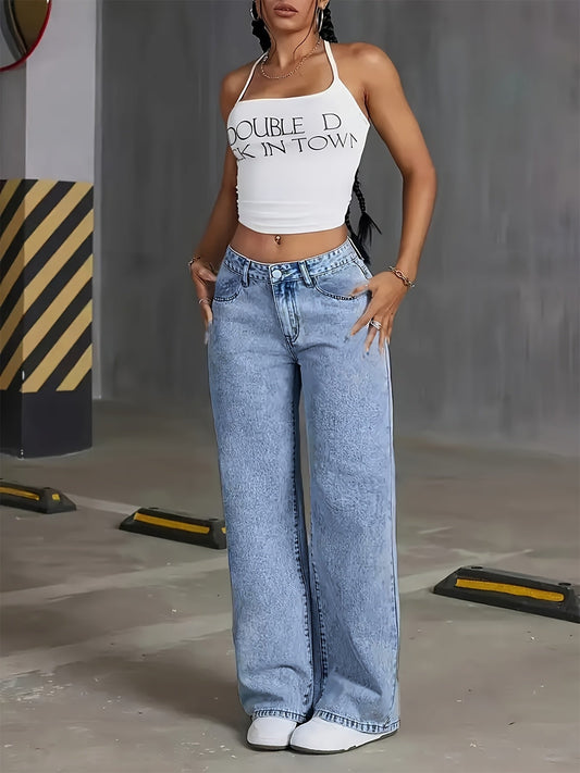 Trendy comfortabele dames denim broek