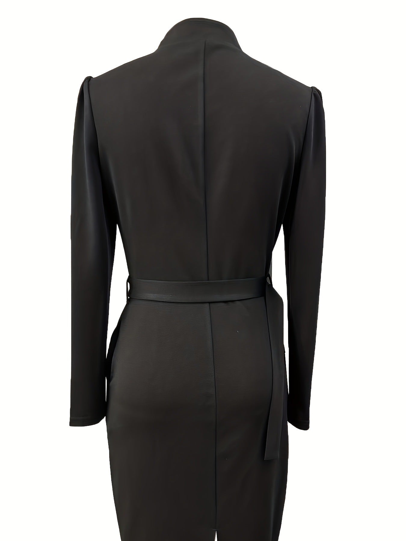 Luxe Midi Jurk voor Dames met Ceintuur en Driekwart Mouwen