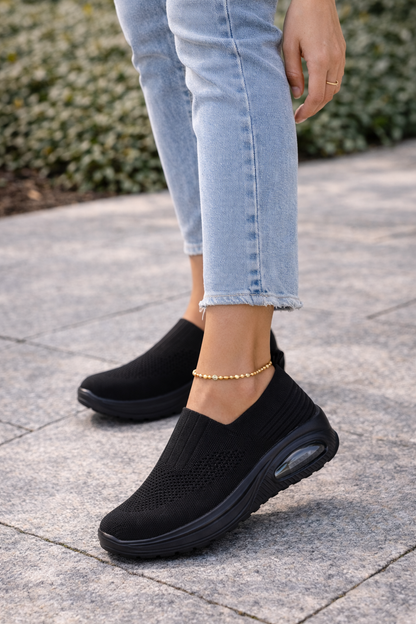 Dames Slip On Sneakers Met Verhoogde Zool En Air Cushion