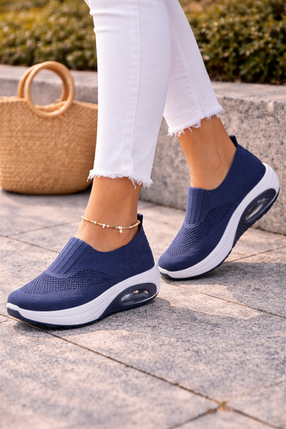 Dames Slip On Sneakers Met Verhoogde Zool En Air Cushion