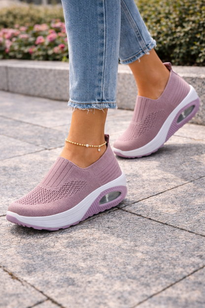 Dames Slip On Sneakers Met Verhoogde Zool En Air Cushion