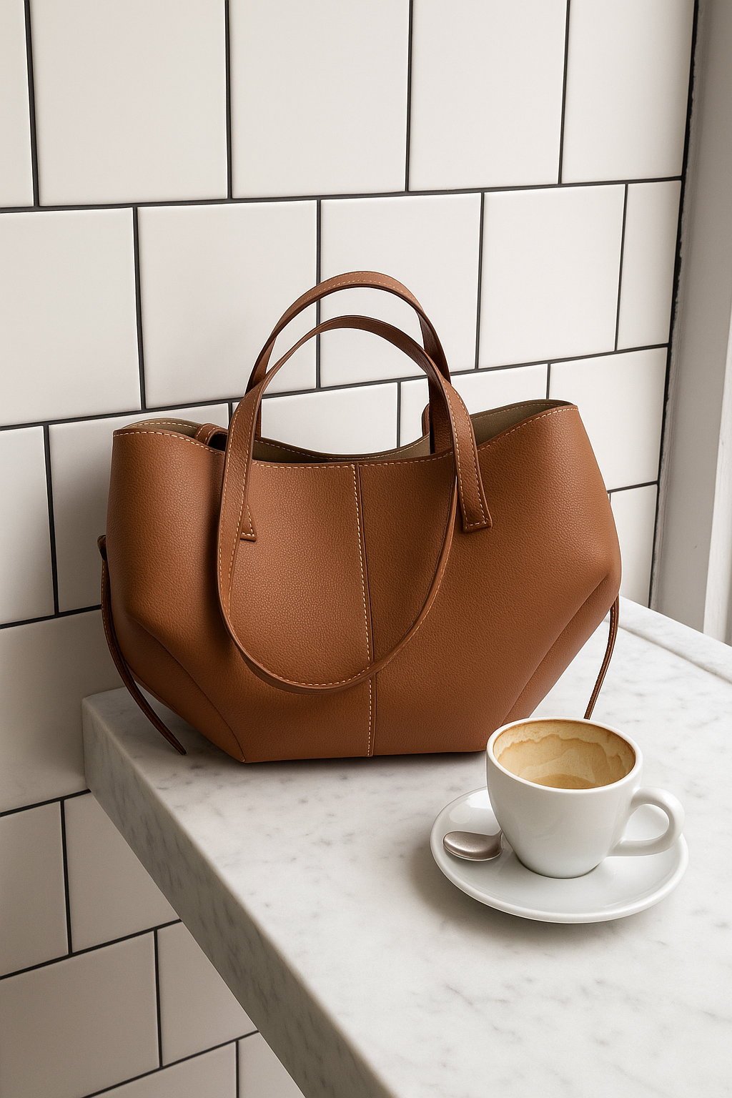 Vintage Stijlvolle Dames Tote Bag met Ruime Binnenkant