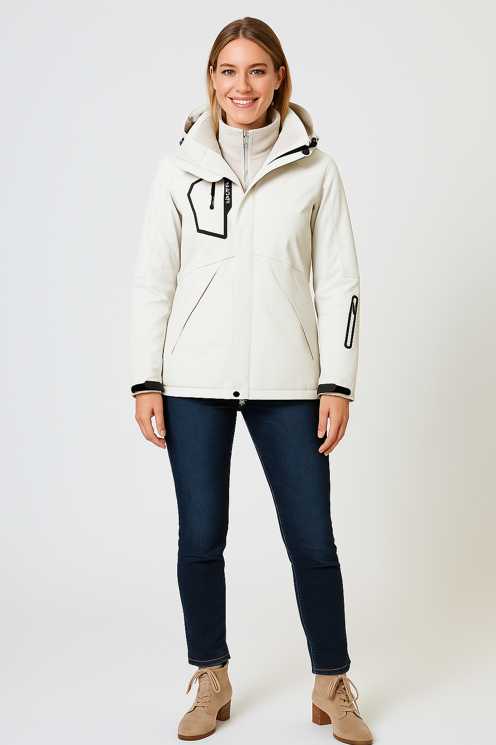 Dames Waterdichte Ski Jas Met Capuchon En Thermische Voering