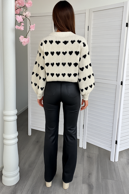 Charli | Lederlook Uitlopende Broek