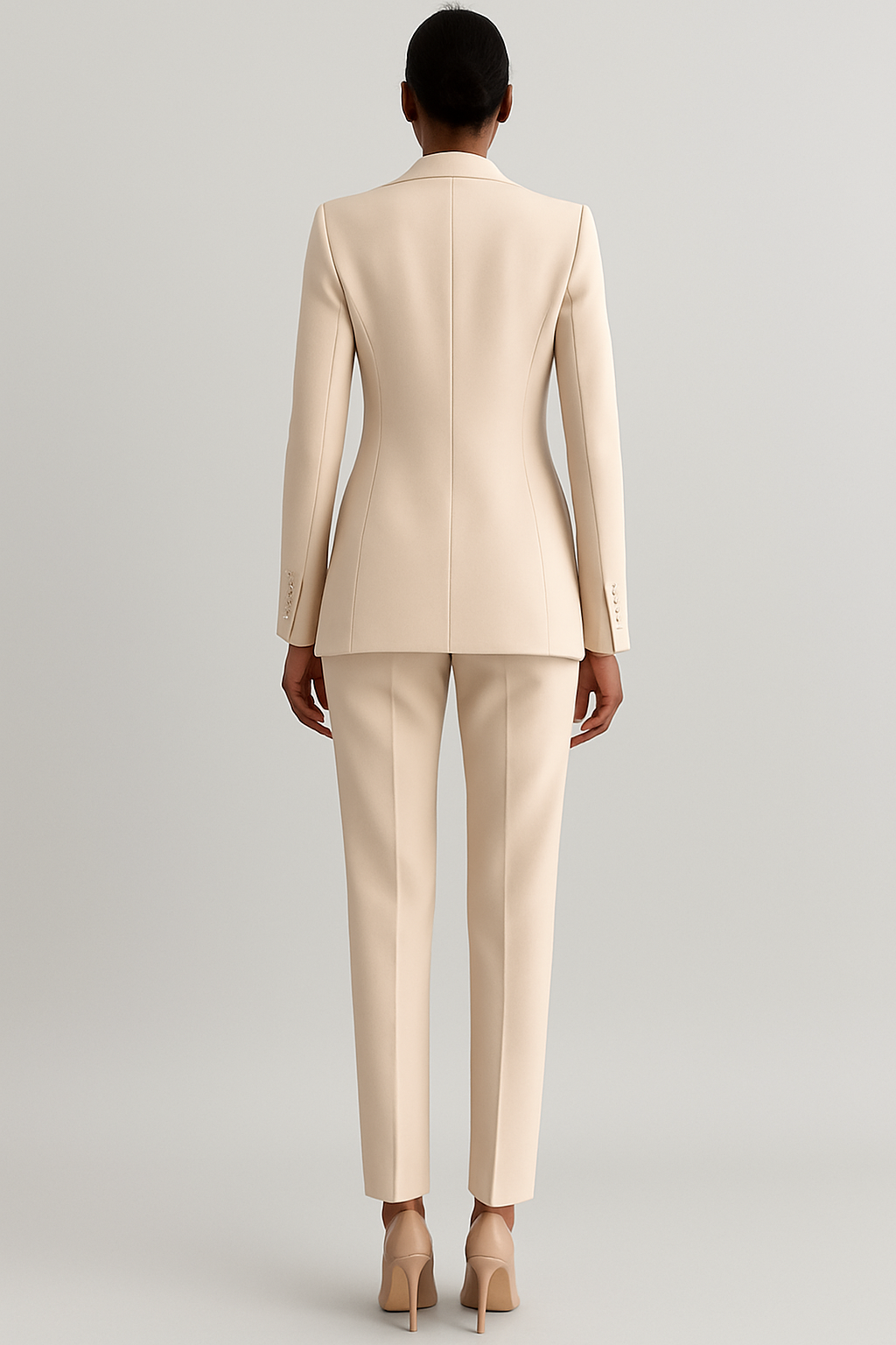Stijlvolle Dames Blazer Pantalon Set met Dubbele Knopen