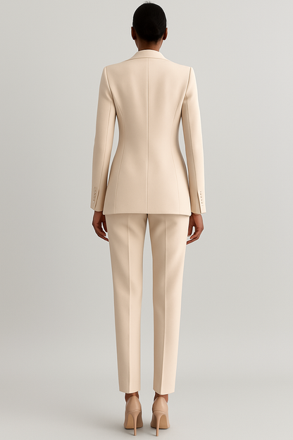 Stijlvolle Dames Blazer Pantalon Set met Dubbele Knopen