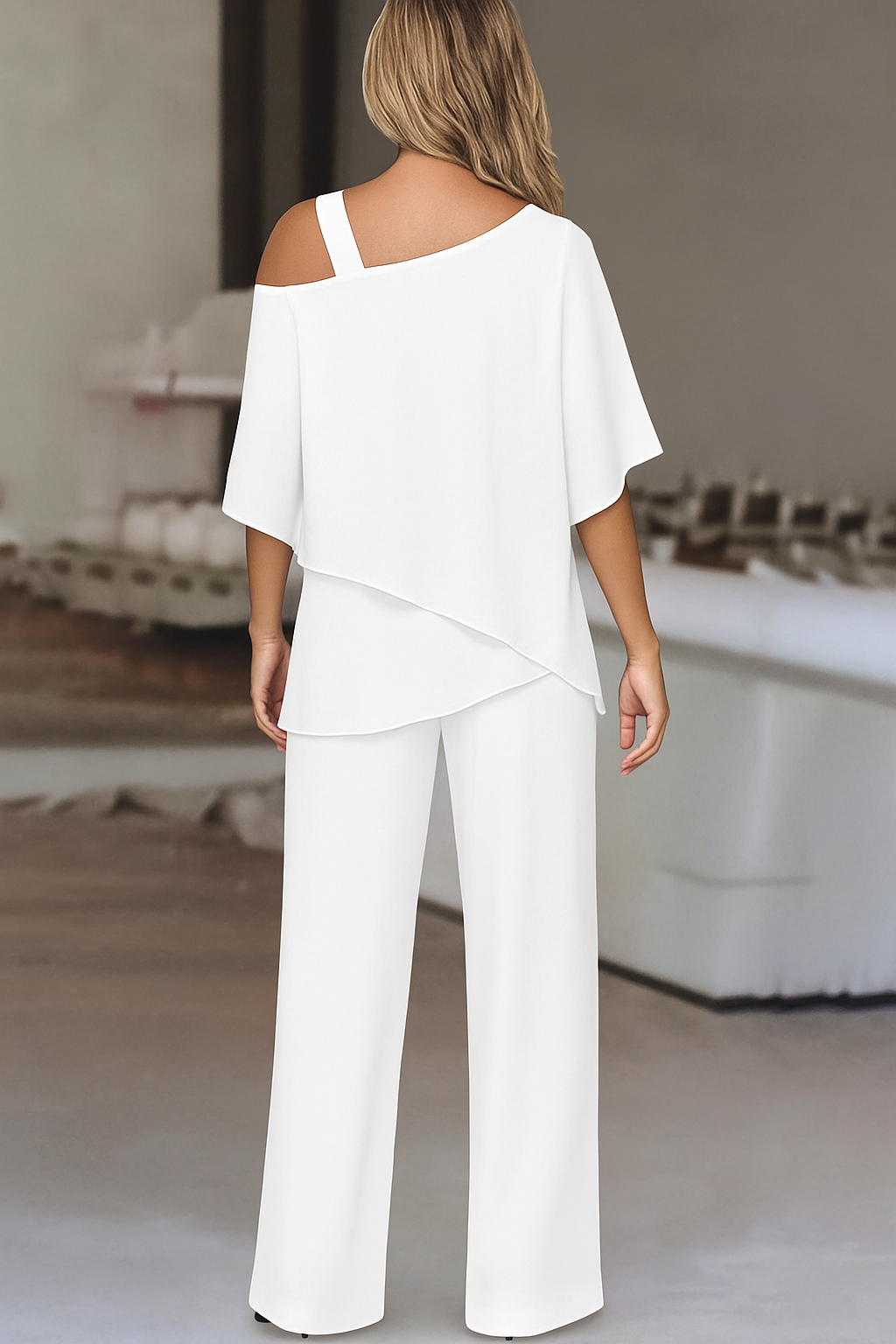 Rianne | Ensemble deux pièces en chiffon épaules dénudées