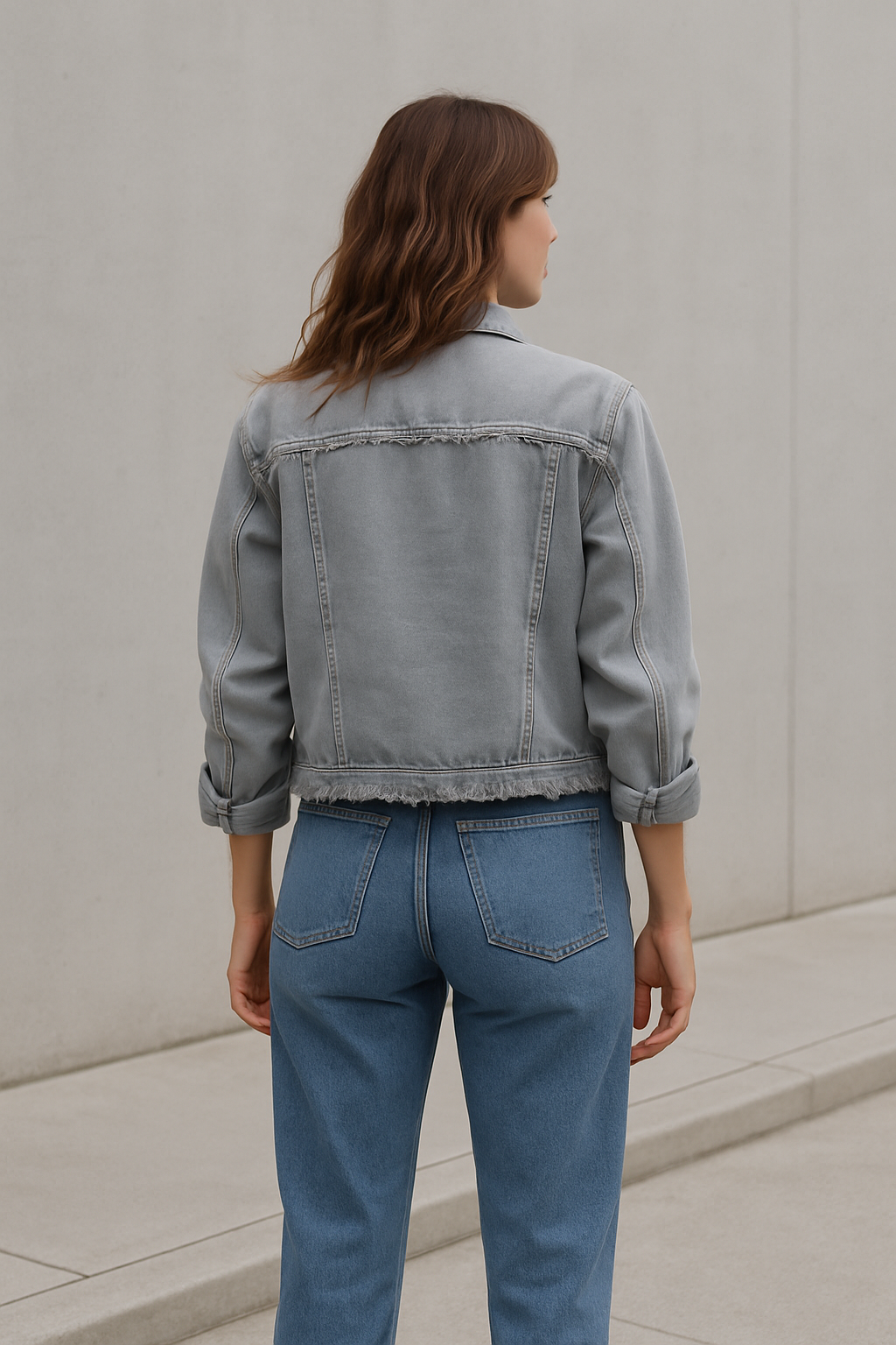 Trendy Casual Dames Denim Jack met Lange Mouwen