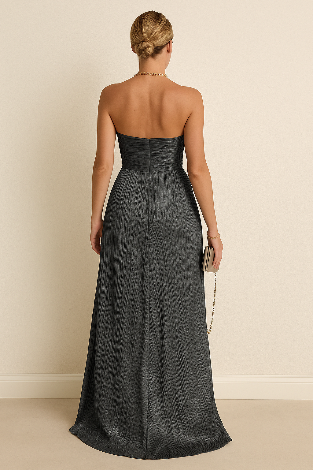 Filomena | Elegante Plissé Maxi Jurk