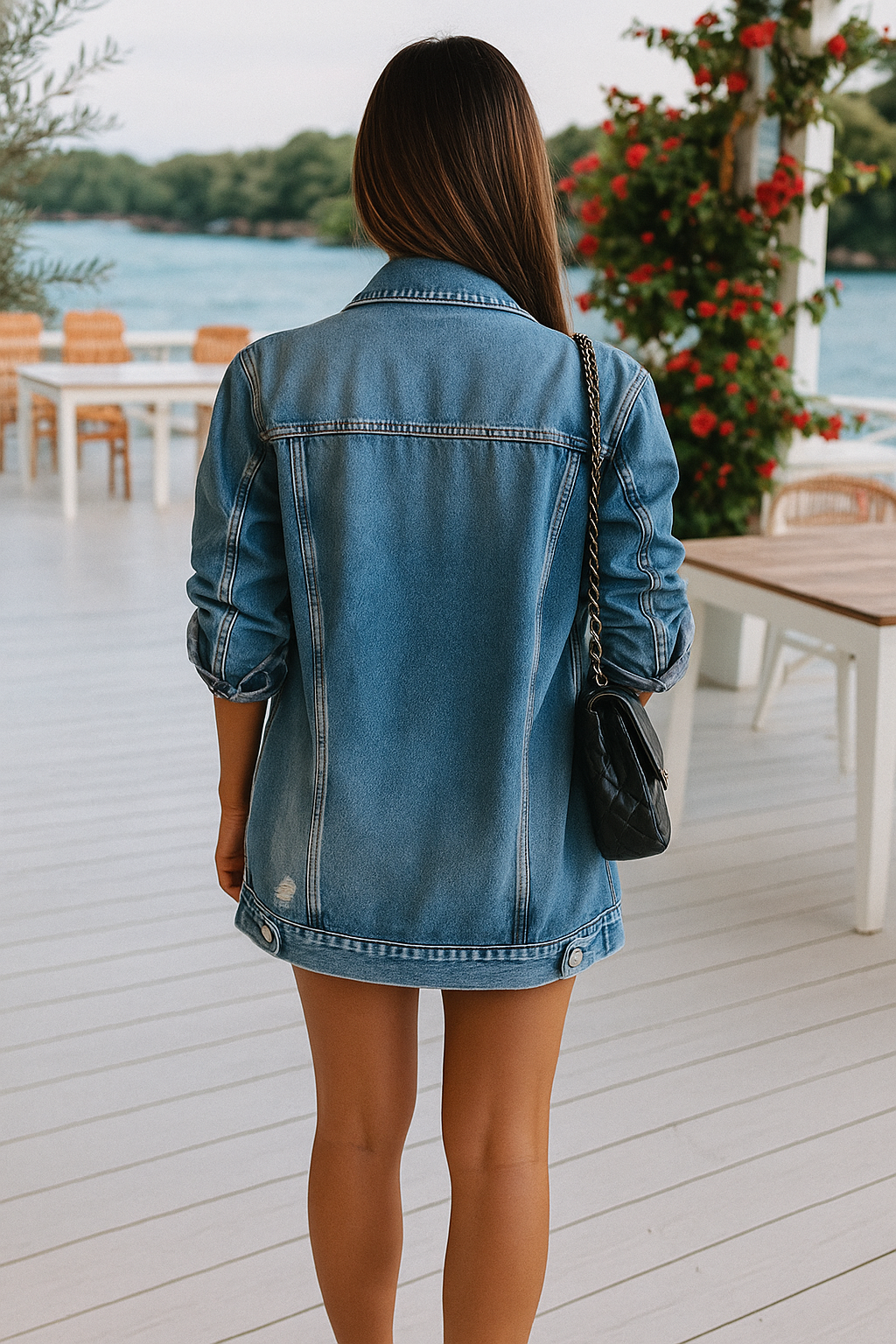Elena | Oversized Denim Jacket met Vintage Look
