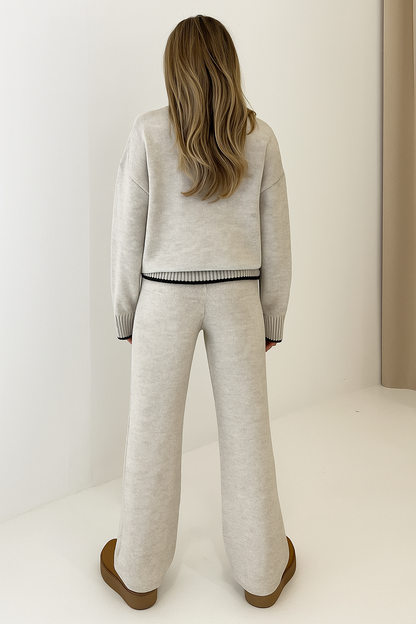 Zachte Dames Loungewear Set met Wijde Broek en Trui