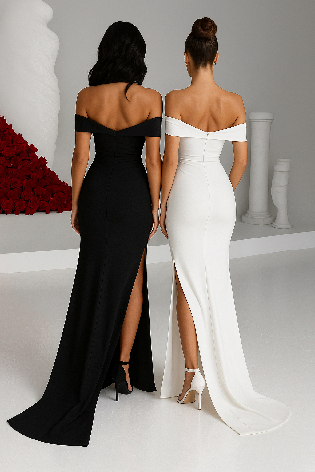 Genny | Galajurken Off-Shoulder Slit Maxi Dress