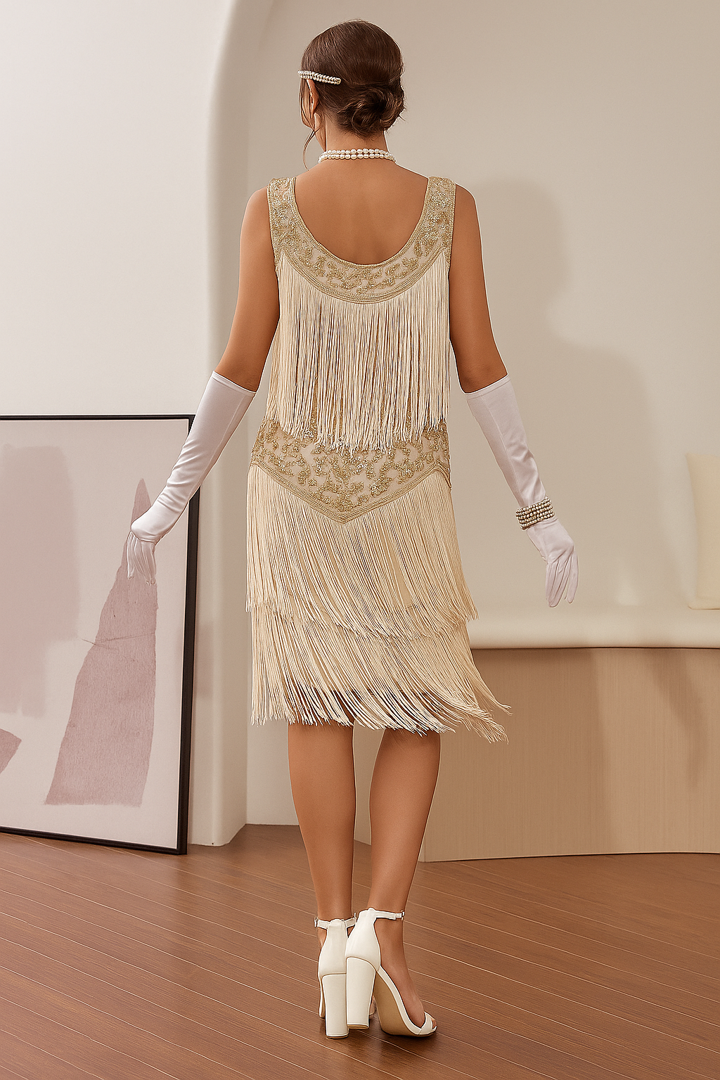 Goedele | Vintage Boho Fringe Midi Dames Jurk