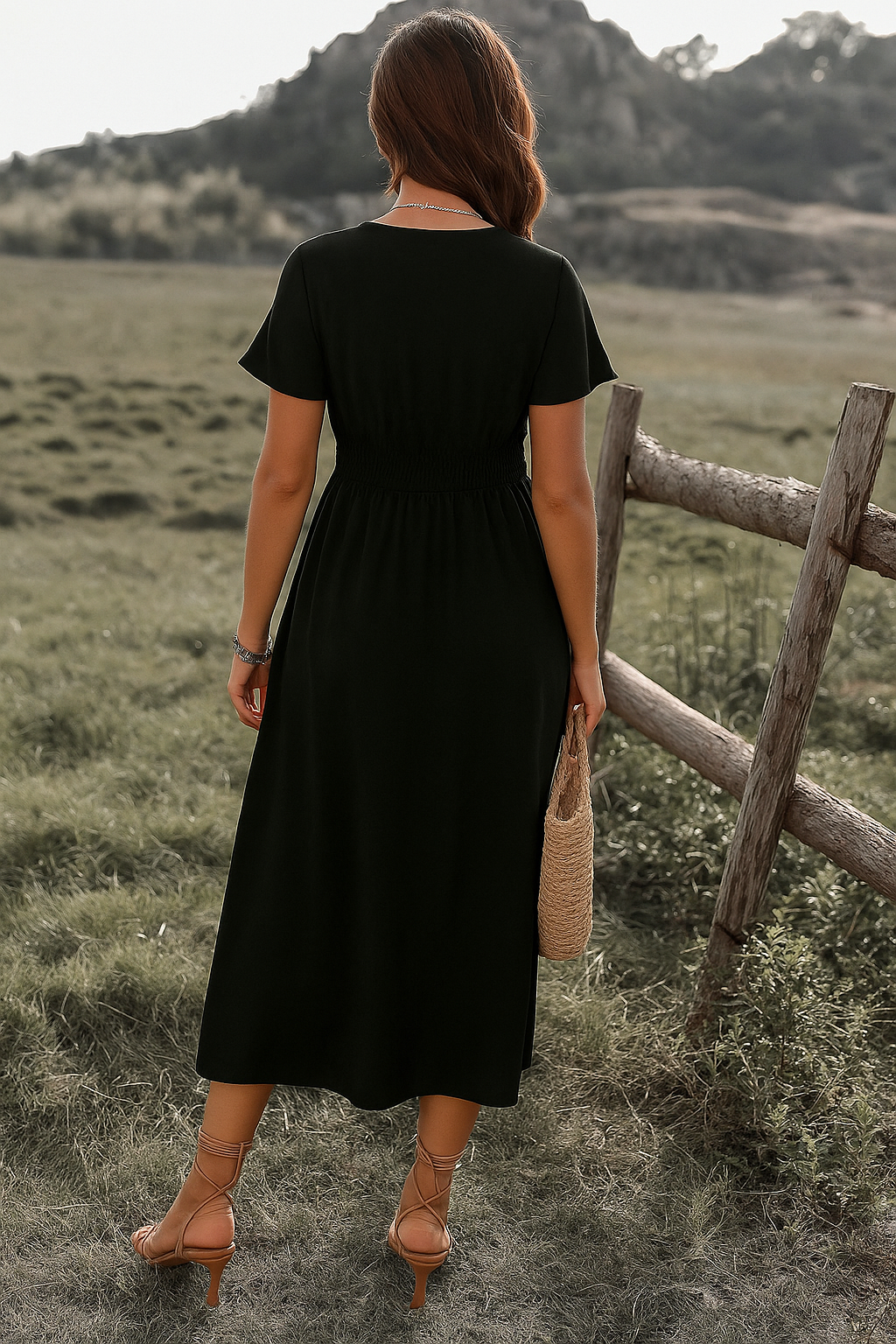 Quartney | Elegant V-neck Maxi Dress