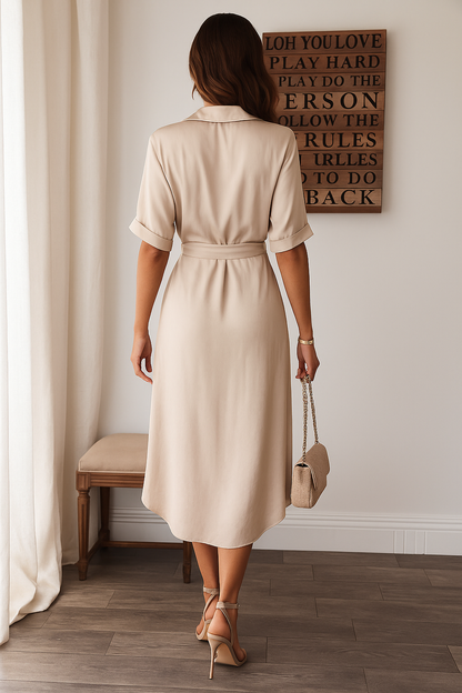 Julietta | Knoop Jurk met Taille Detail