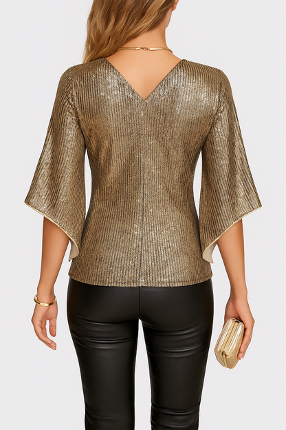 Debie | Glitter Top met Fladdermouwen