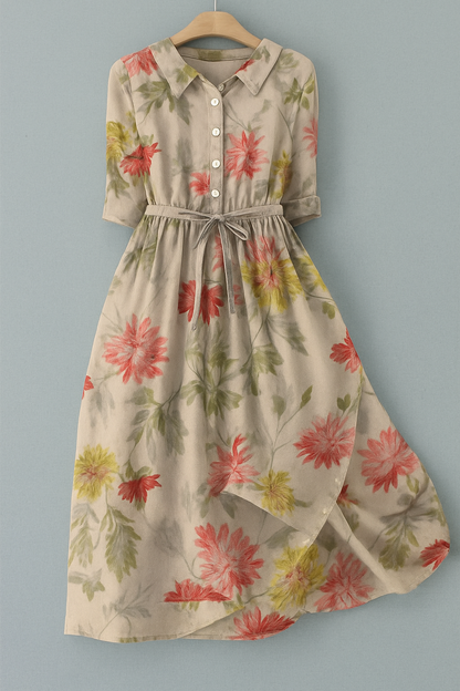 Caitlin | Casual Jurk met Botanische Bloemen
