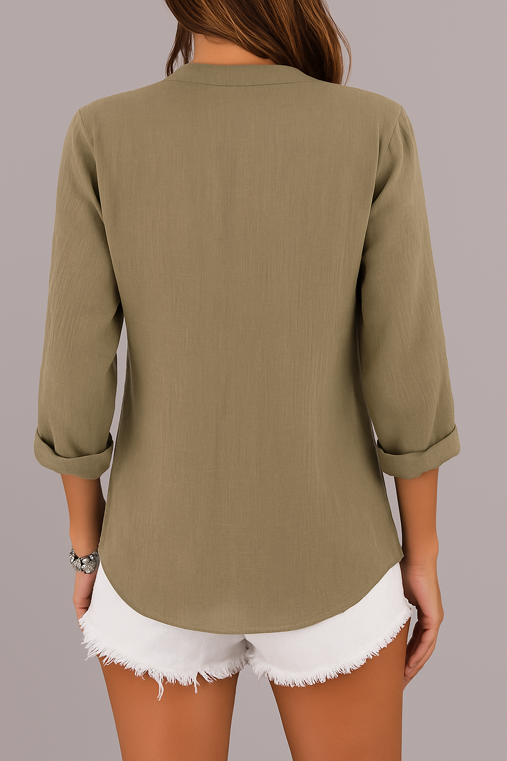 Marta | Linnen Blouse met Knoopsluiting