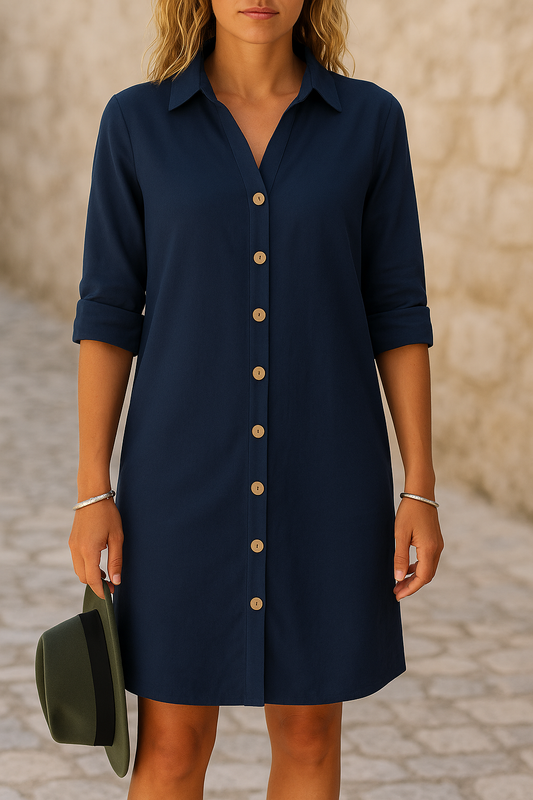 Oriah | Classic Plus size Button-Down Shirt Dress