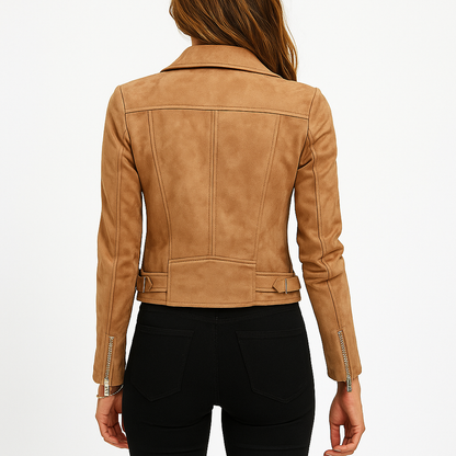 Vanessa | Stijlvolle Leren Bikerjas