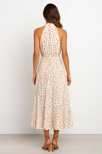 Colleen | Polka Dot Halter Dress