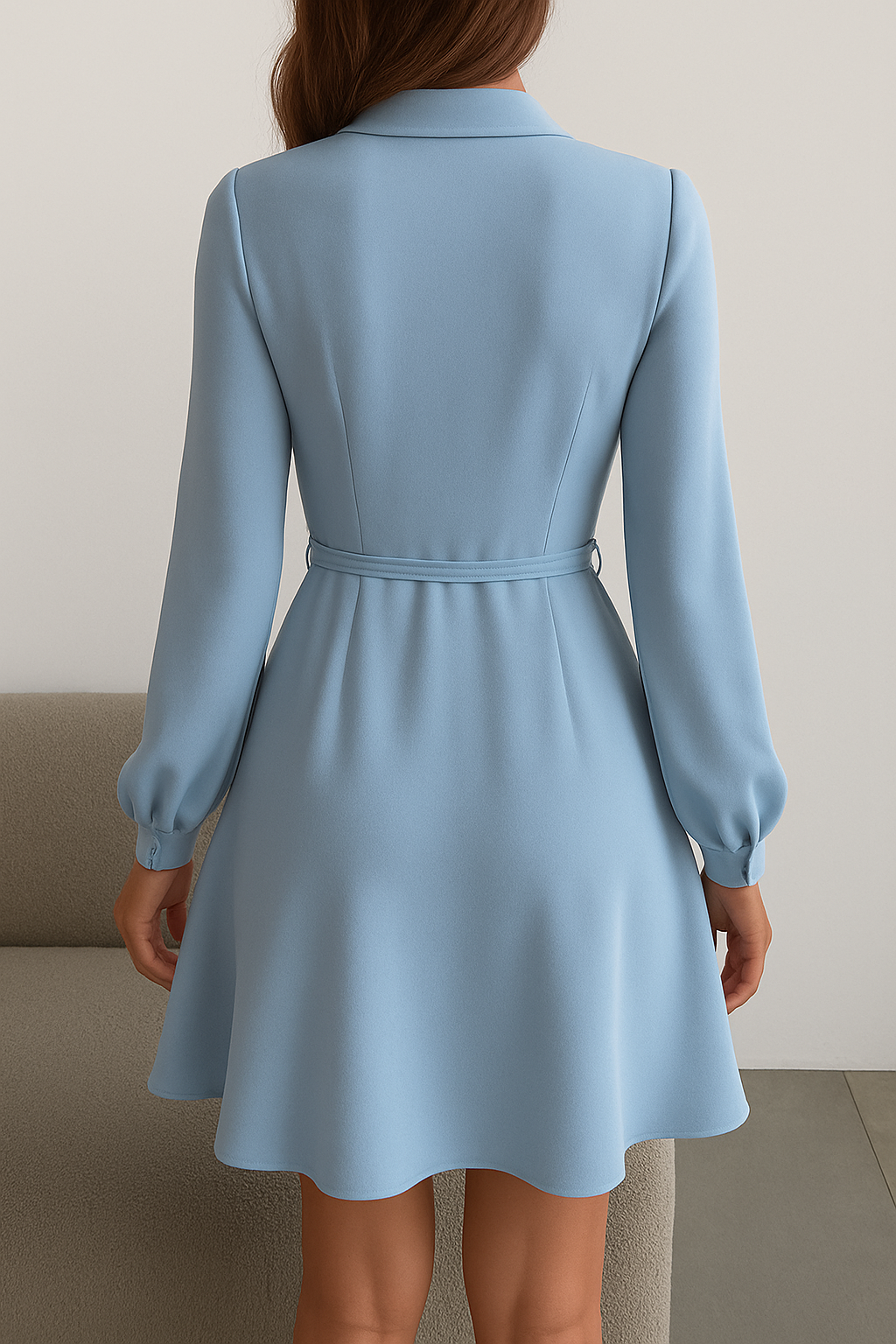 Natascha | Elegante Wikkeljurk met Lange Mouwen