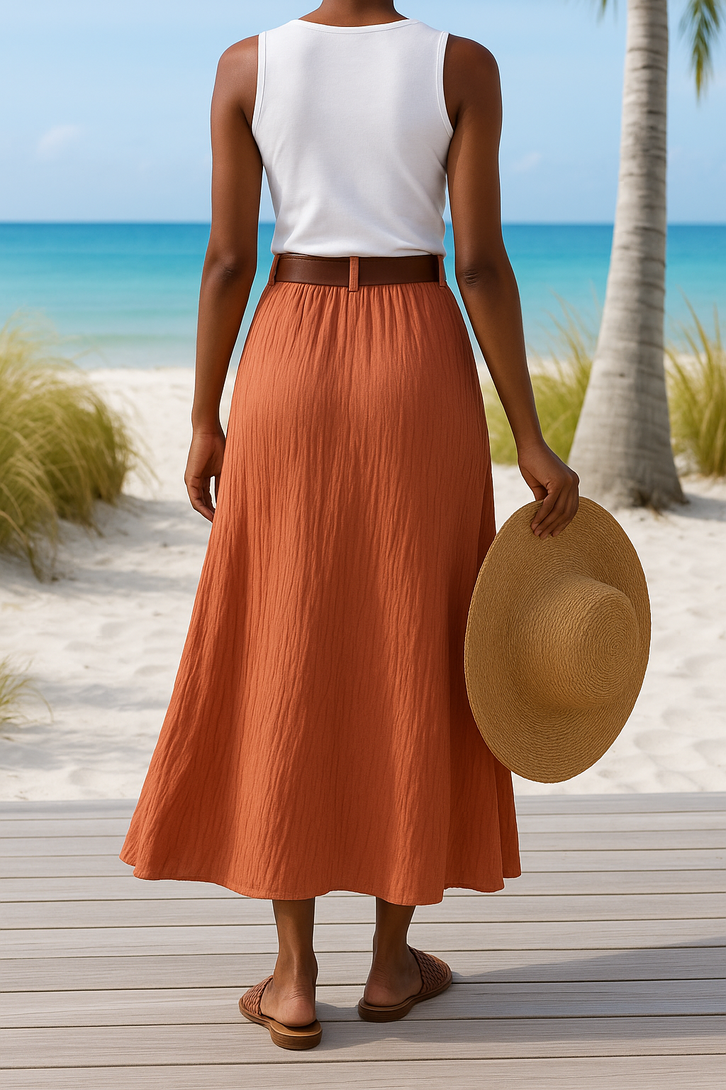 Annalise | Zomerse Lange Rok met Knoopsluiting Dames