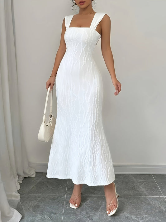 Agostina | Elegante Maxi Jurk met Textuurdetails