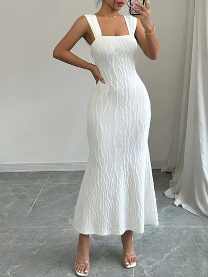 Agostina | Elegante Maxi Jurk met Textuurdetails