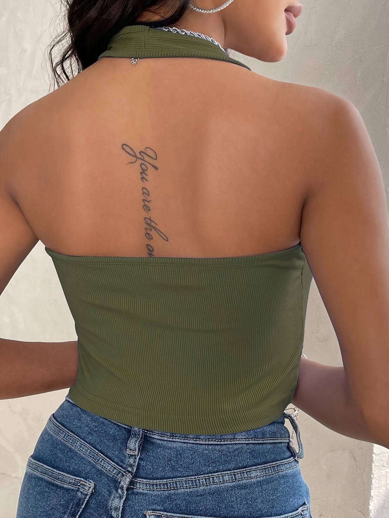 Brunhilda | Ribgebreide Racerback Crop Top
