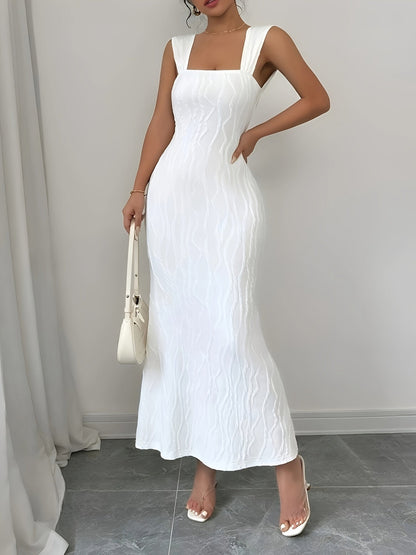 Agostina | Elegante Maxi Jurk met Textuurdetails