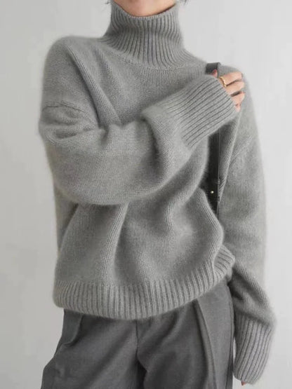 Pull col roulé doux et élégant pour femmes à manches longues