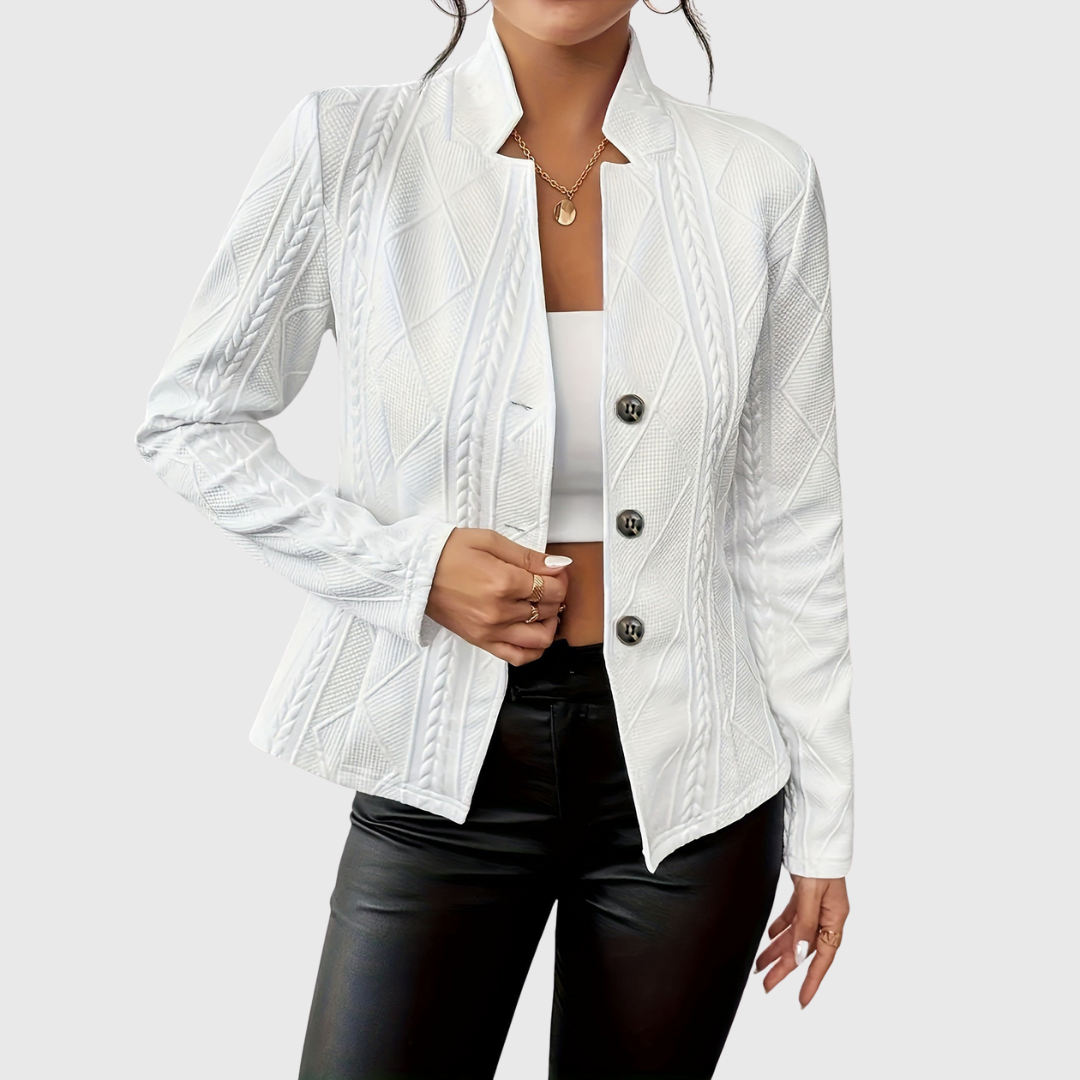 Stijlvolle Blazer Met Structuur En Knopen