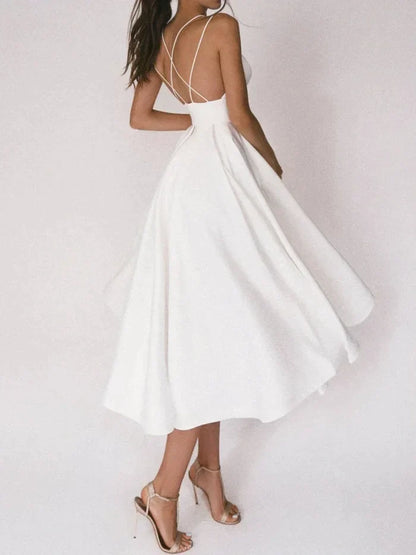 Ermina | Elegante Midi-Jurk met Spaghettibandjes